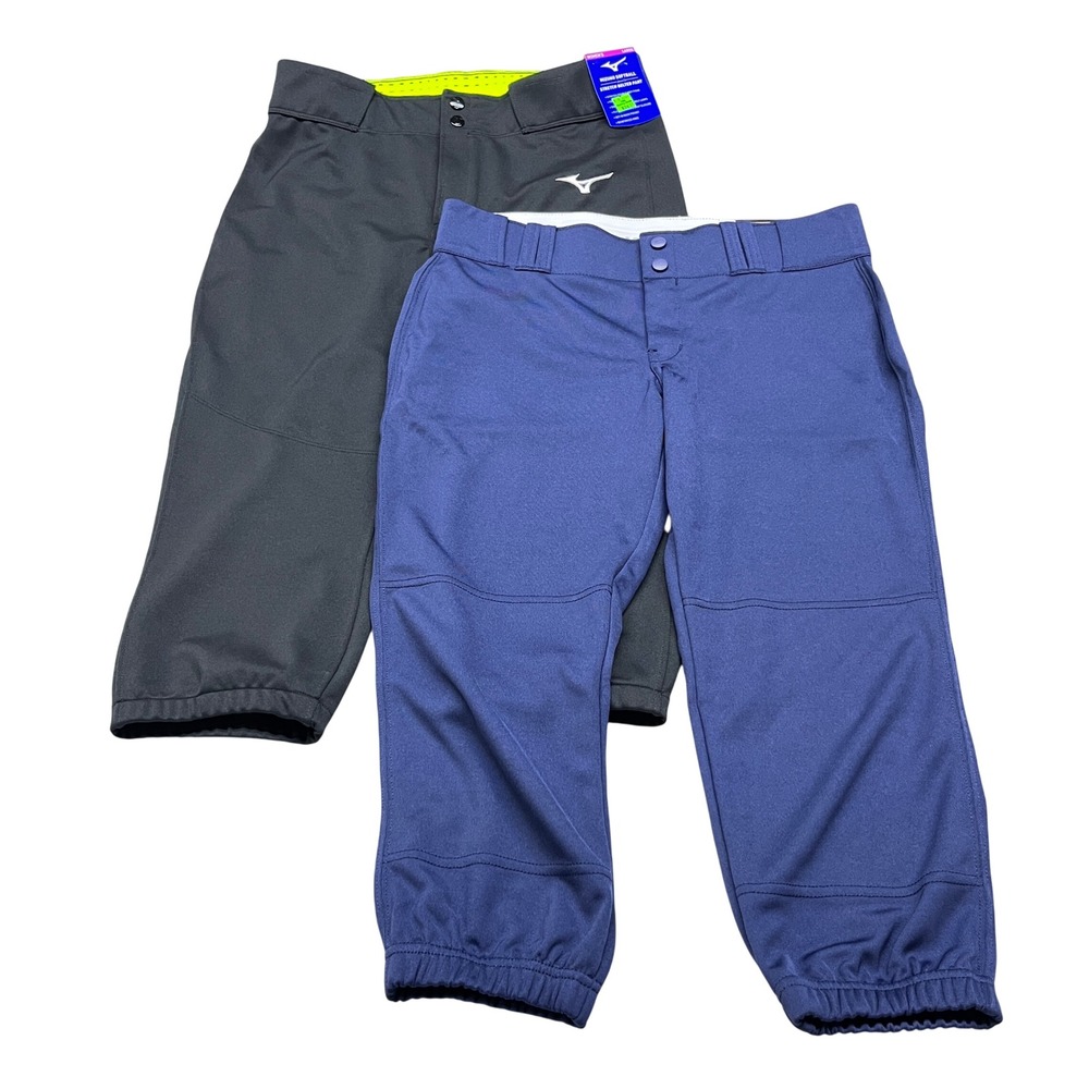 Mizuno Champro Lot of 2 Womens Softball Pants Large Blue Black Polyester Stretch